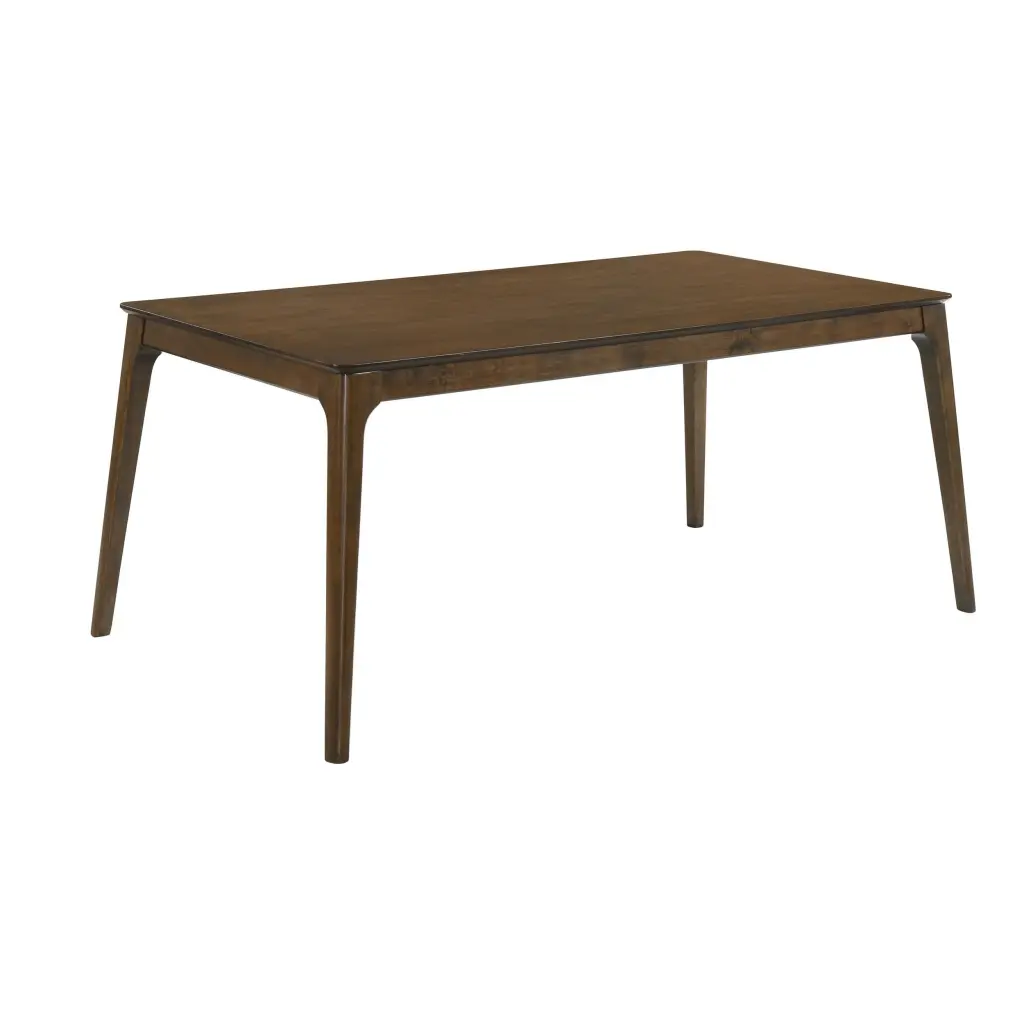 Nick 66 Inch Modern Dining Table Rubberwood Angled Legs Walnut Brown royal hampton