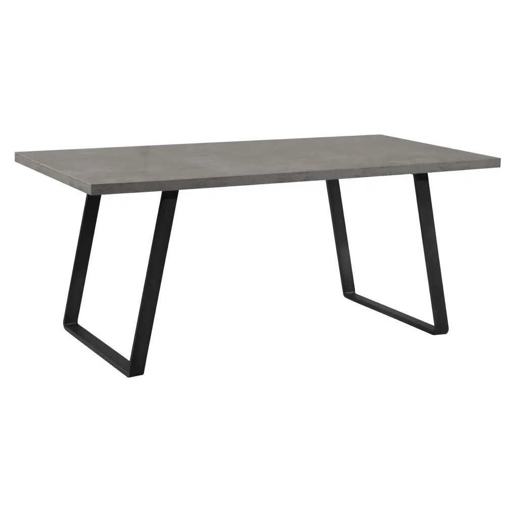 Rectangular Top Dining Table Metal Angled Sled Base Gray royal hampton