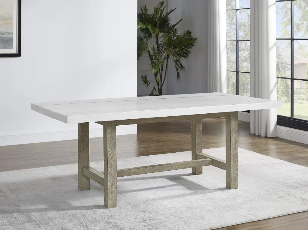 Maintenancena Rectangular Table White Wood steve silver furniture