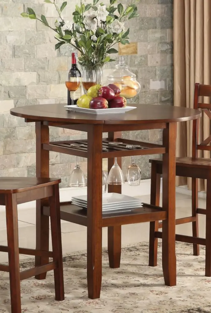 Cherry Finish Counter Height Table Synthetic Wood Dining Table urban nest