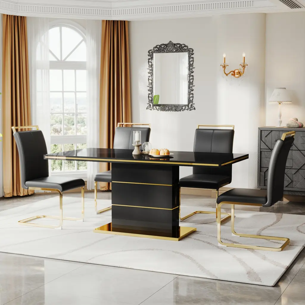 MDF Dining Table Stainless Steel Gold Plated Bar w1311 artisan furniture