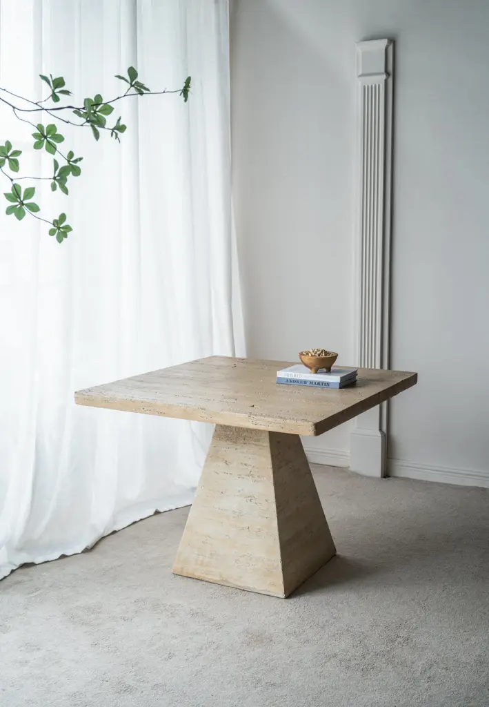 40x40x29.5 Inch Cream Square Dining Table Pedestal Base w2078