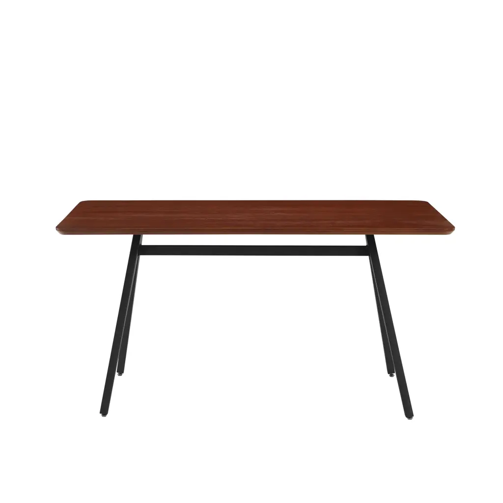 Contemporary V Leg Veneer Dining Table Dark Walnut Dark Brown MDF walker edison