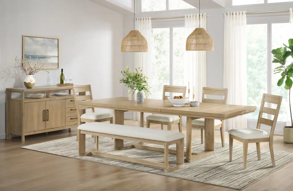 Brown Trestle Table Brown Solid Wood wallace - bay