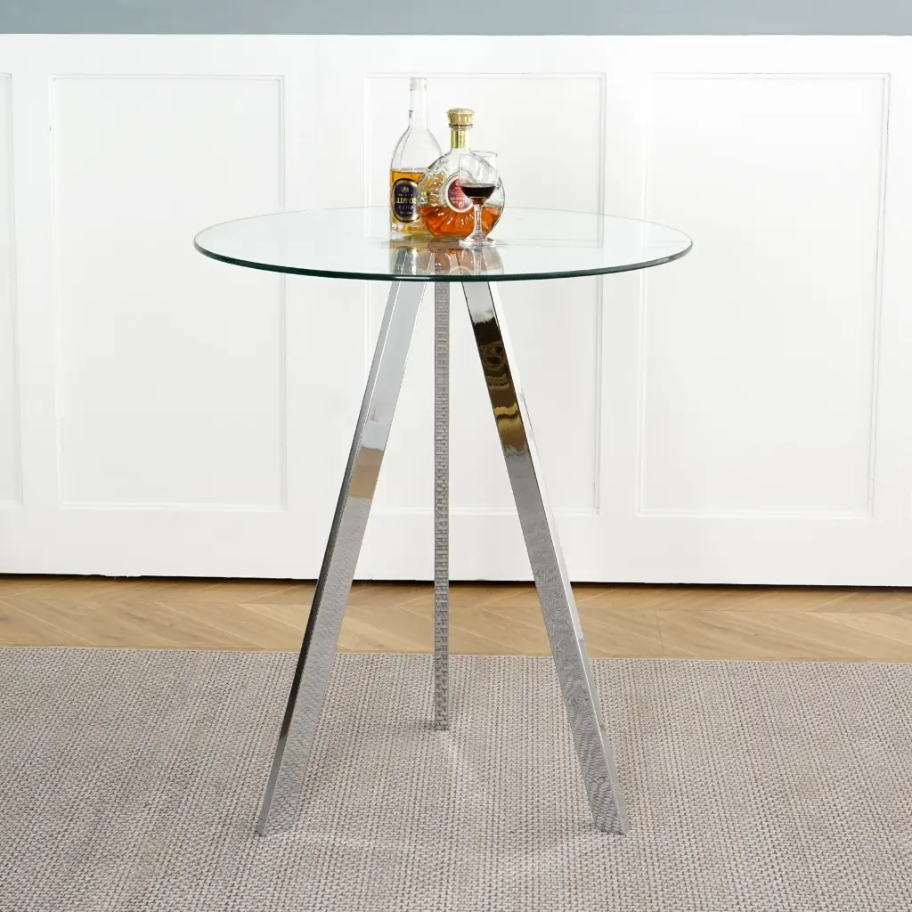 Modern Kitchen Glass Dining Table Round Tempered Glass Bar Table Top Contemporary Home Furniture youngmagic