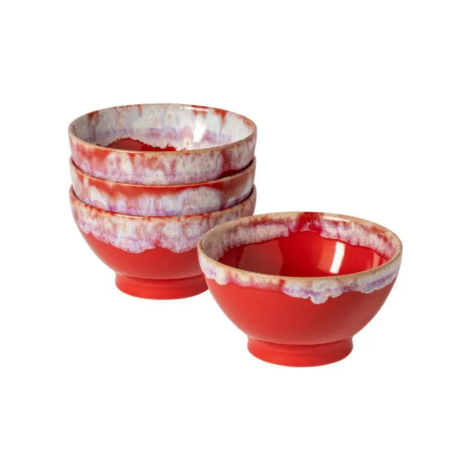 Latte Bowls 6" Adjust 4- Red