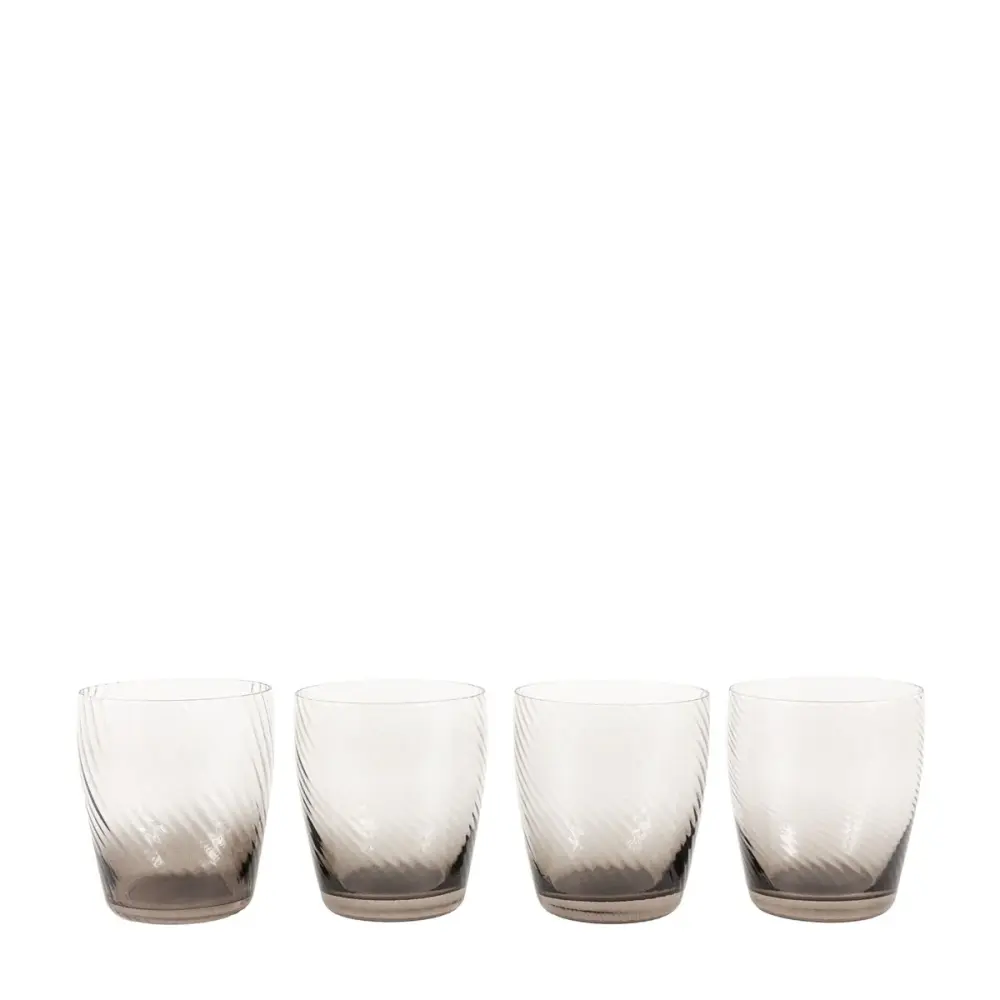 Swirl Set 4 Tumbler Glass - Smoked Grey