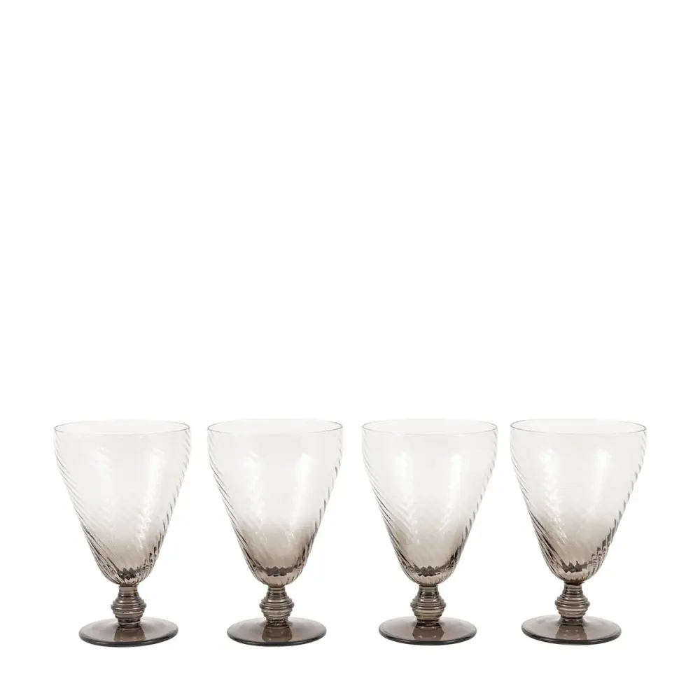 Swirl Set 4 Wine Glass - Smoked Grey