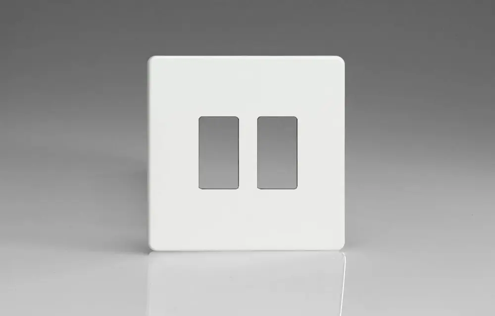 Varilight XDQPGY2S Screwless Premium Snow 2-Gang Grid Plate (Single Plate)