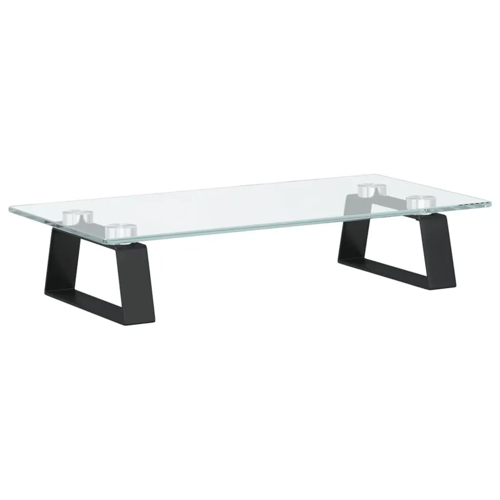 Track Stand Black 15.7 Inch Tempered Glass and Metal Modern Display Stand