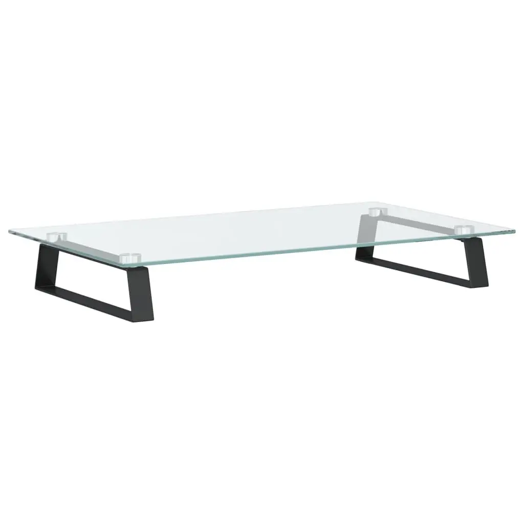 Track Stand Black 23.6x13.8 Inch Tempered Glass and Metal Modern Display Stand
