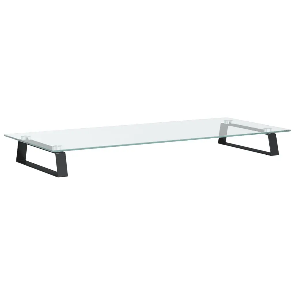 Track Stand Black 31.5x13.8 Inch Tempered Glass and Metal Modern Display Stand