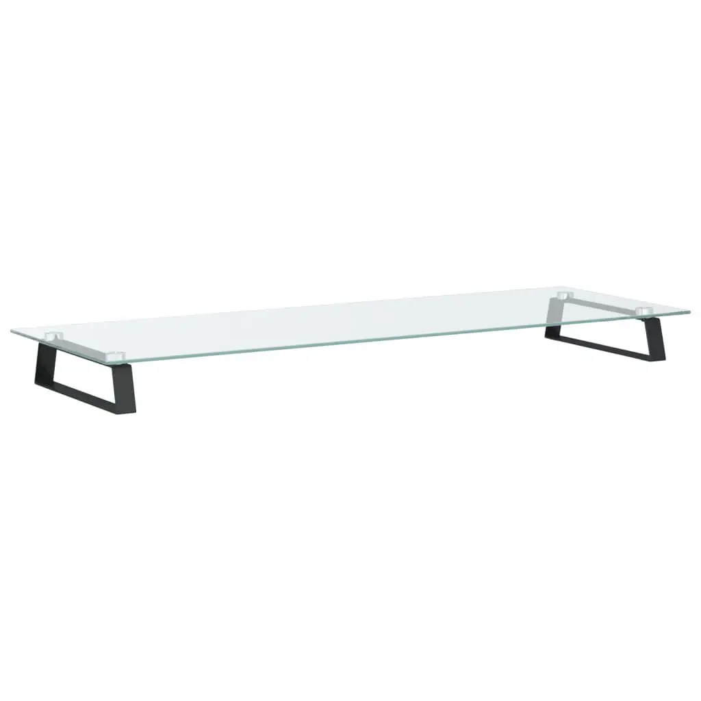Track Stand Black 39.4x13.8 Inch Tempered Glass and Metal Modern Display Stand
