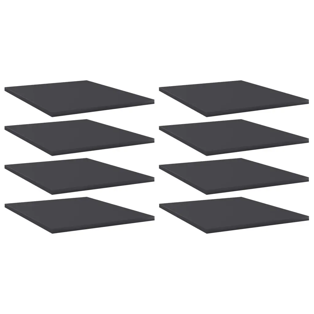 Bookshelf Boards 8 Pieces Gray 15.7x19.7x0.6 Inches Engineered Wood