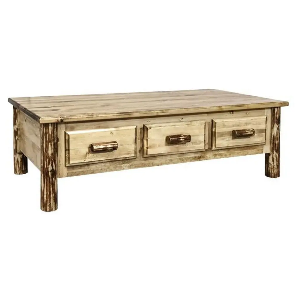 Glacier Country Collection Large Coffee Table 6 Drawers Ready to Finish D2D Technologies