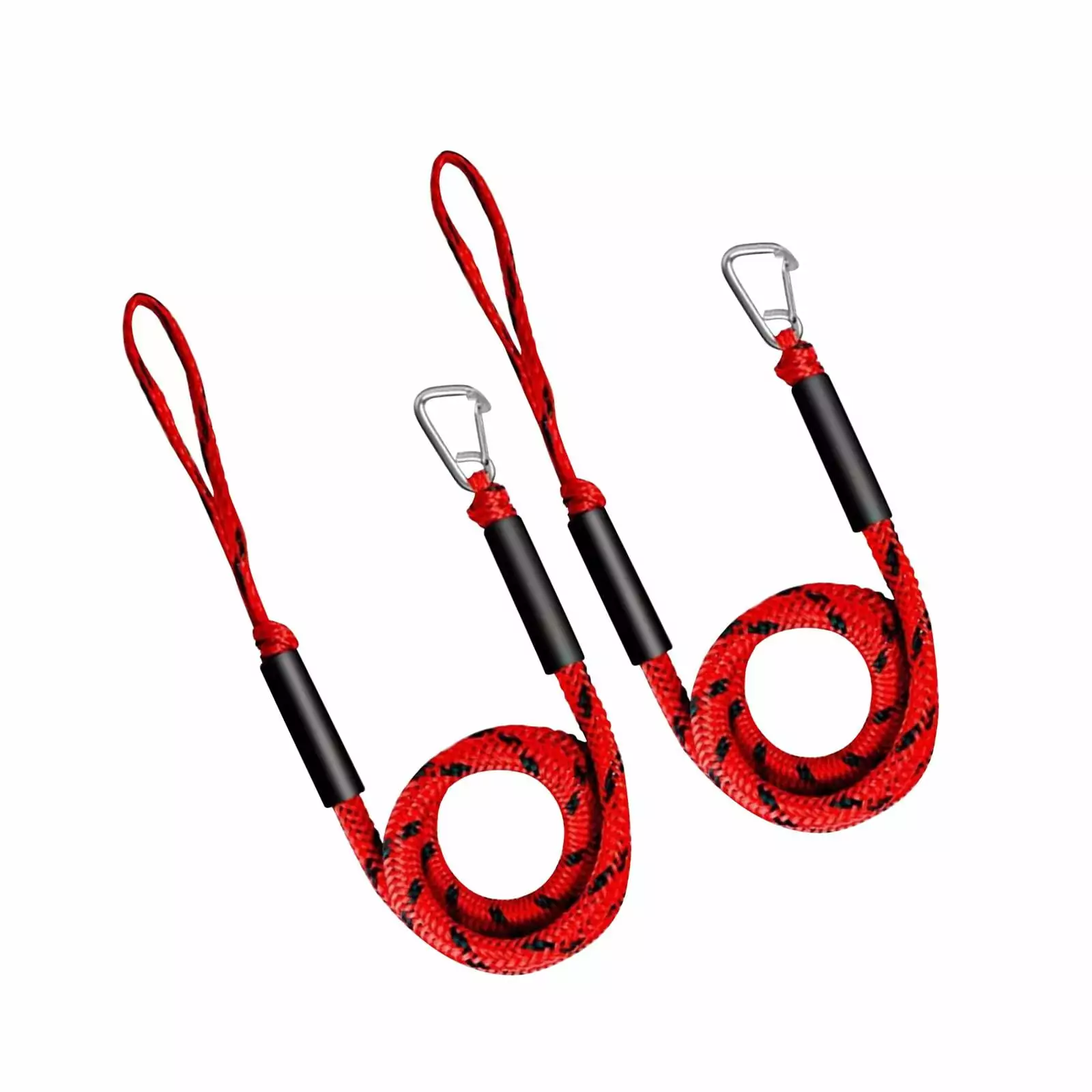 2 Pieces Bungee Dock Line Boats 4 Feet Loop Marine Bungee Rope Red