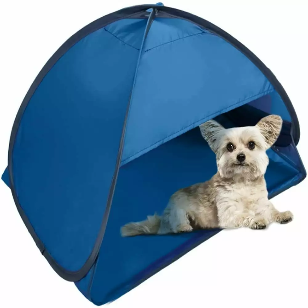 Sun Shelters Pop Up Beach Tent Portable Anti-UV Windproof Camping Picnic Tent Pets Blue L