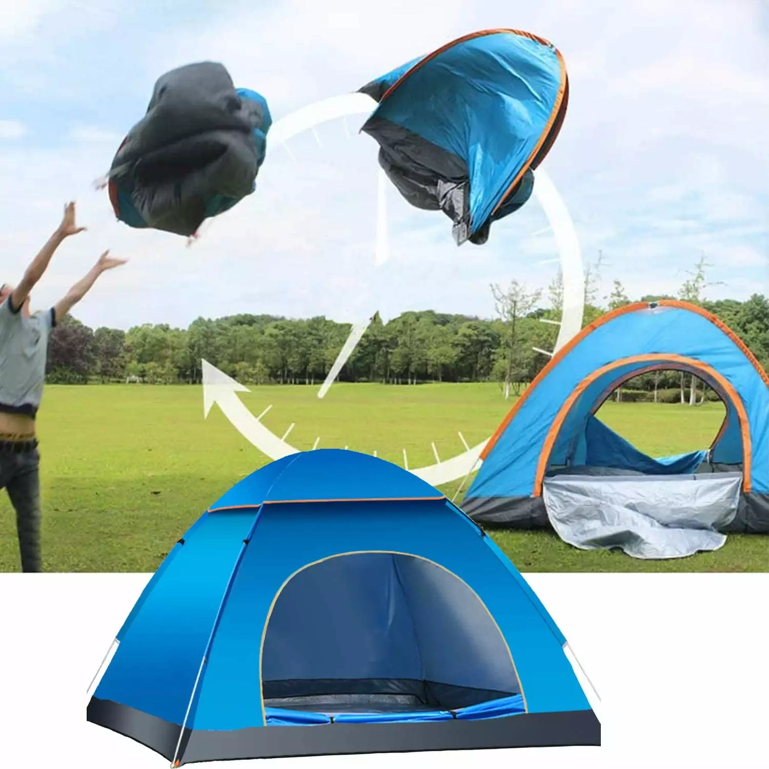 2 Person Camping Tent Waterproof Windproof Rainfly Easy Setup Portable Dome Tent 1