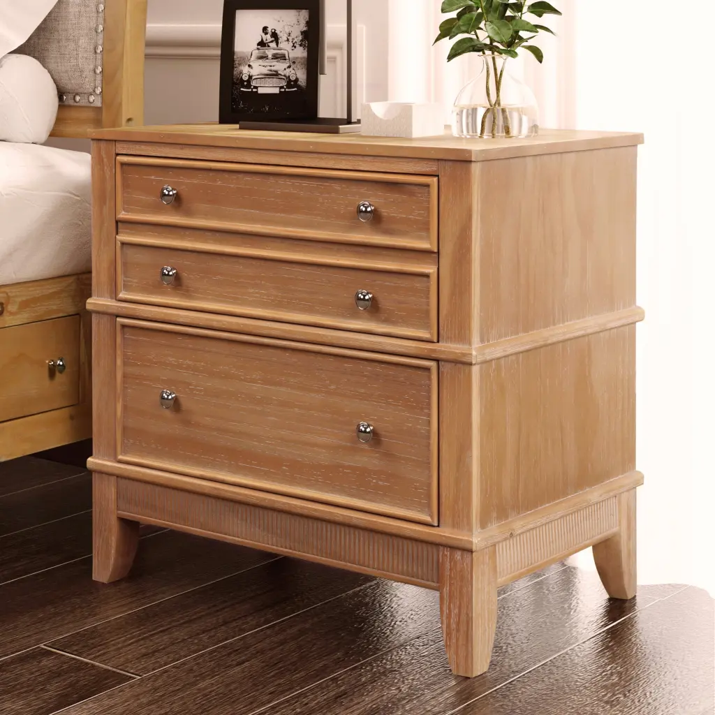 Hazel 3 Drawer Side Table Living Room Hallway or Entryway bed best