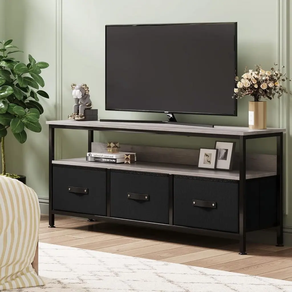Dresser TV Stand 55 Inch Entertainment Center Storage Drawers and Shelves Bedroom IdealHouse
