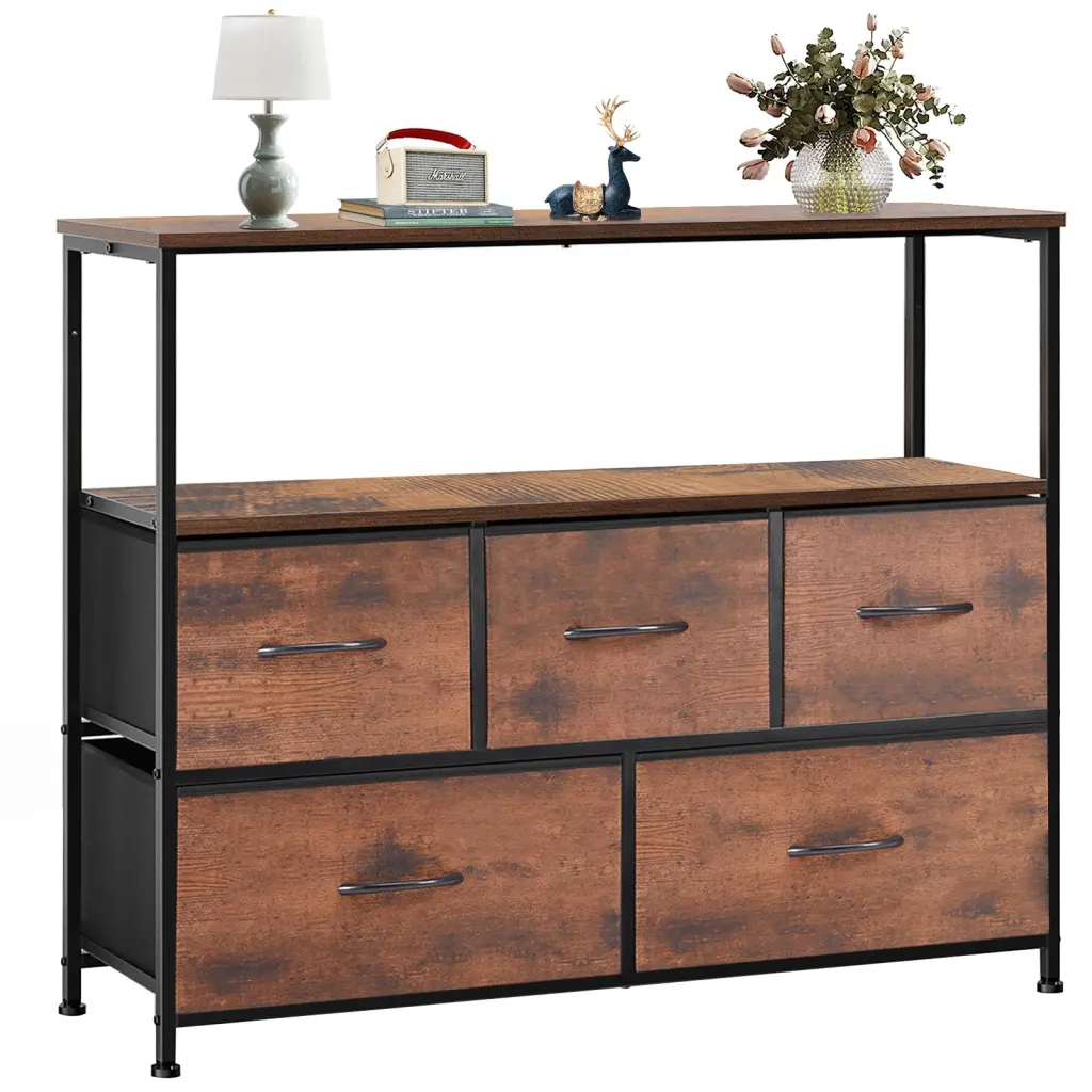 TV Stand Dresser Bedroom Entertainment Center 5 Material Drawers w1134dhs