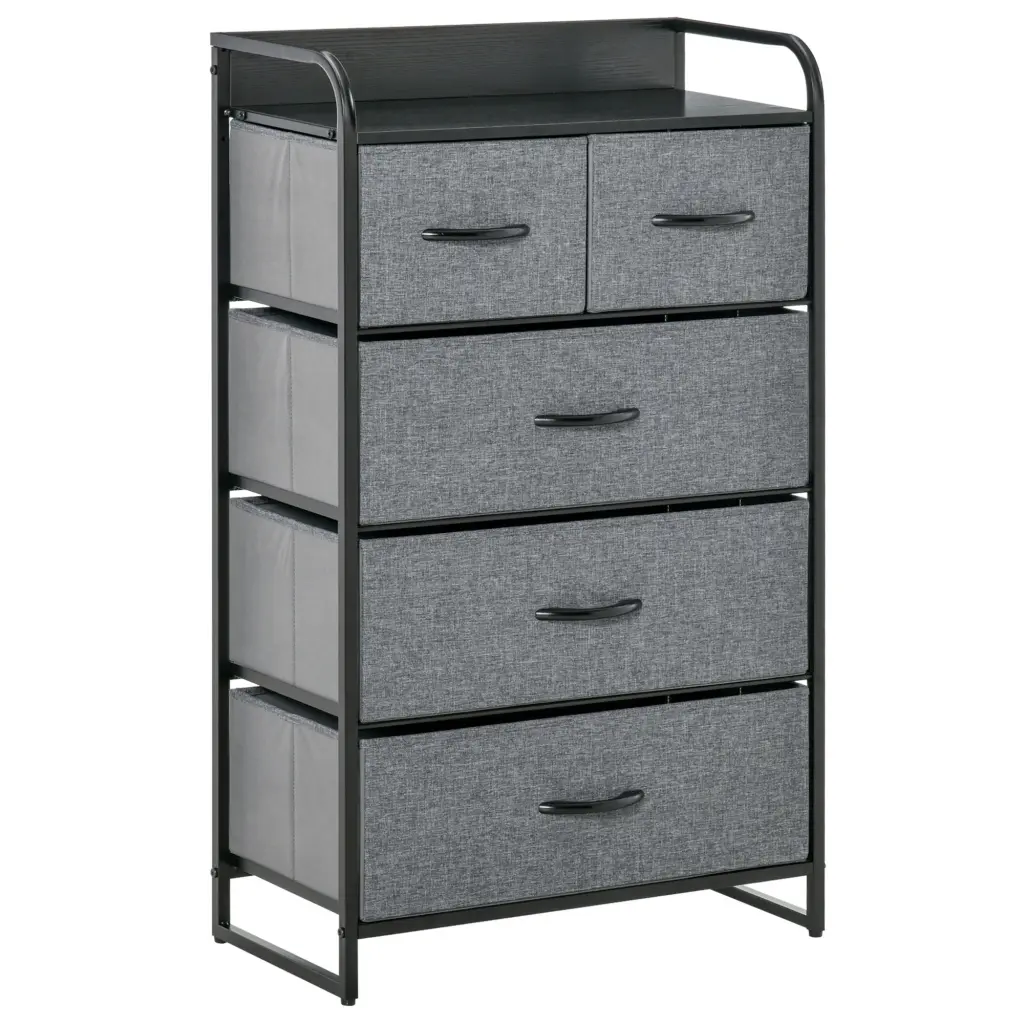 Homcom 5 Drawer Gown Chest Drawers 4 Tier Storage Organizer aosom business
