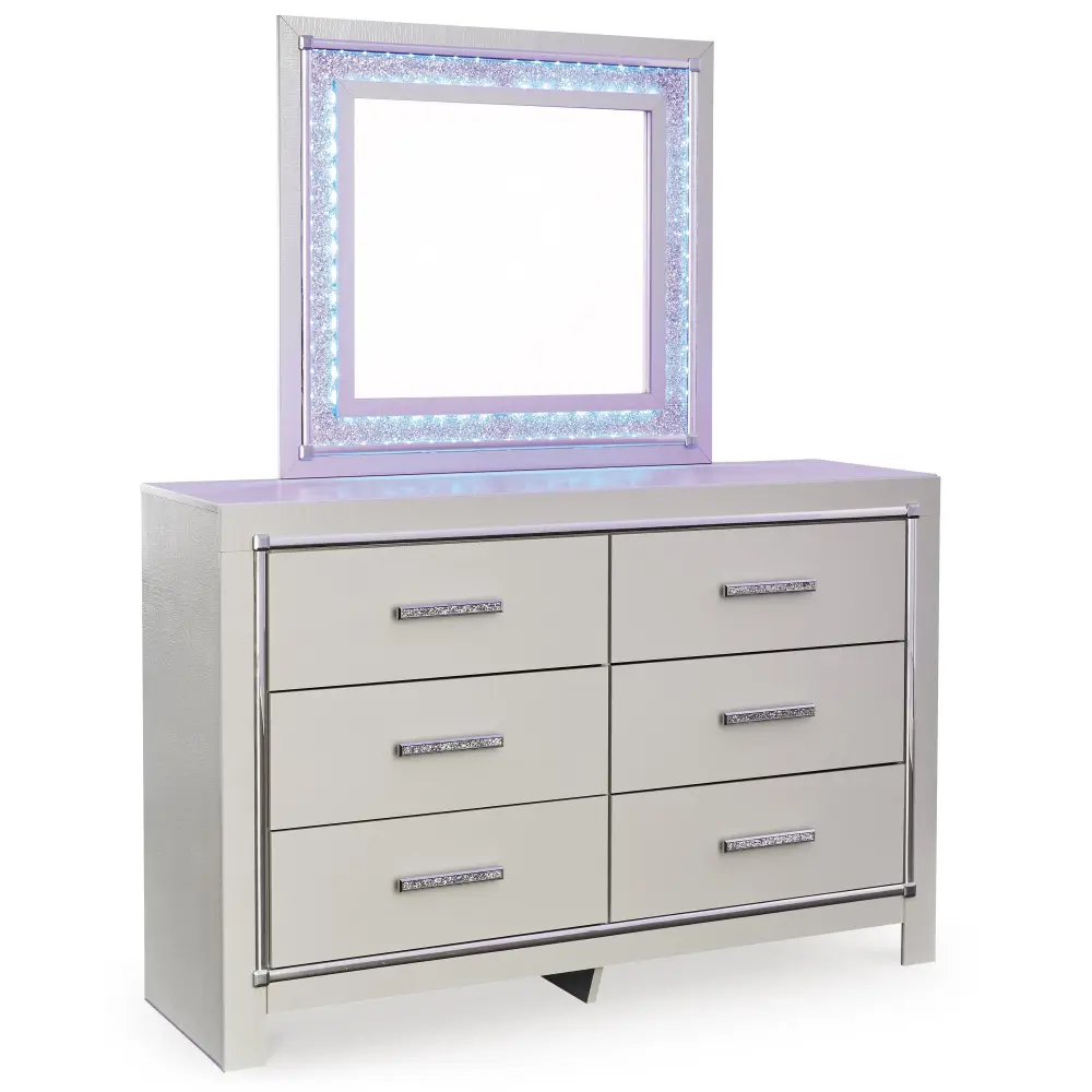 Diamond Modern Furniture Exclusive Design Zyniden 6-Drawer Dresser Mirror B2114-31/B2114-36