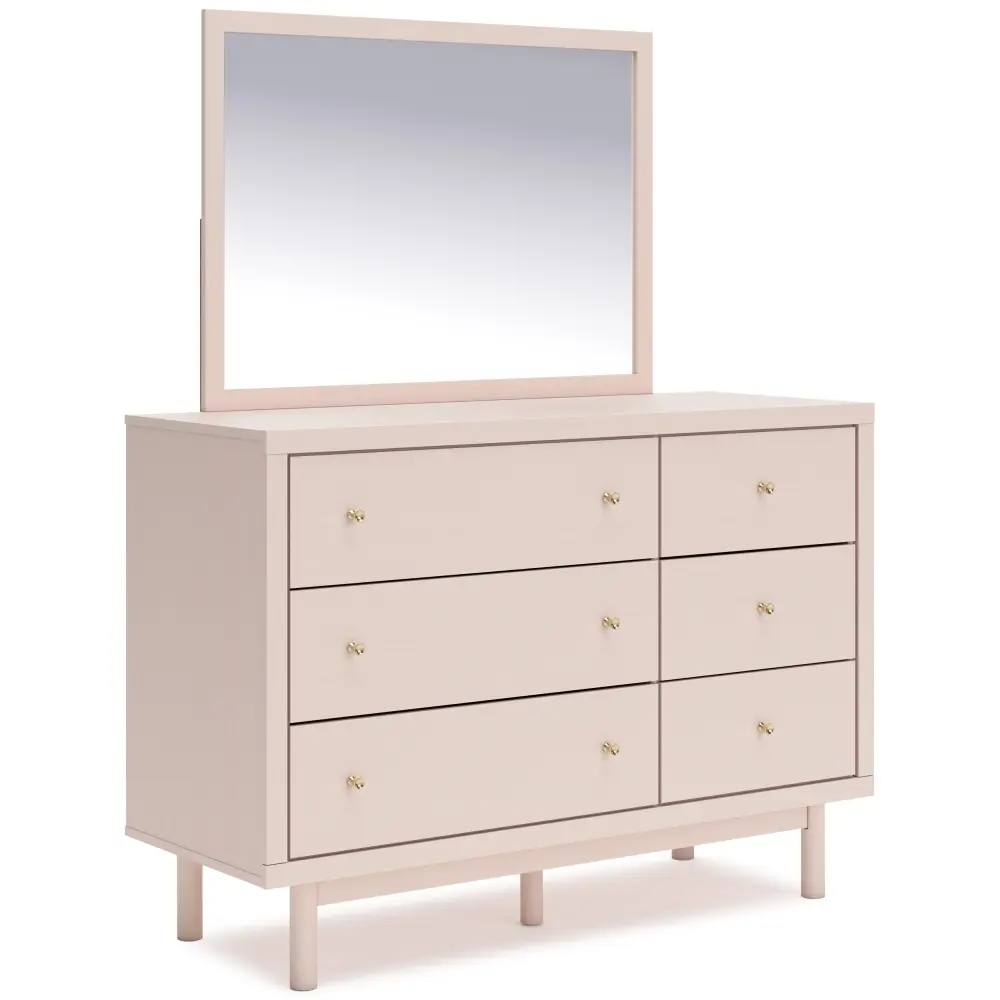 Diamond Modern Furniture Unique Design Wistenpine 6-Drawer Dresser Mirror B1323-221/B1323-36