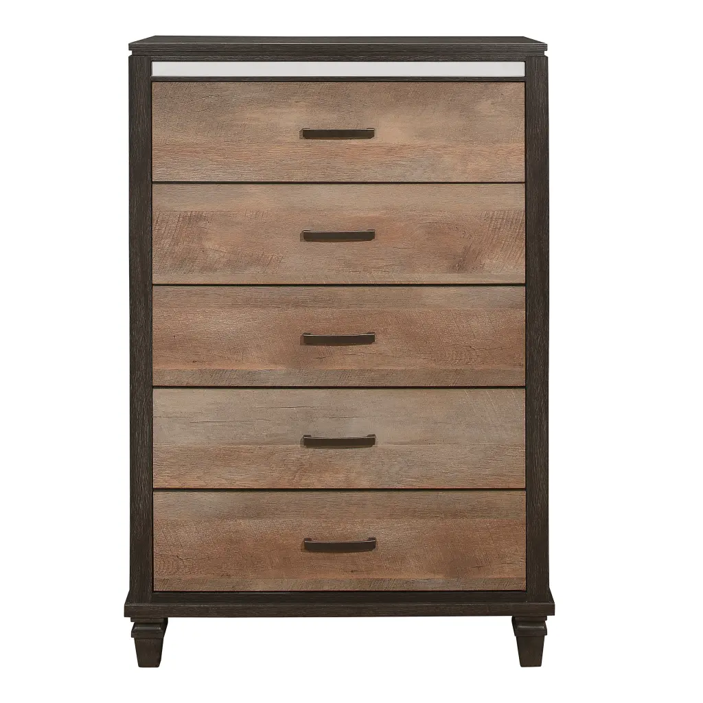 Modern Rustic 5-Drawer Chest - Two-Tone Timberen Bedroom Storage Furniture kanepe