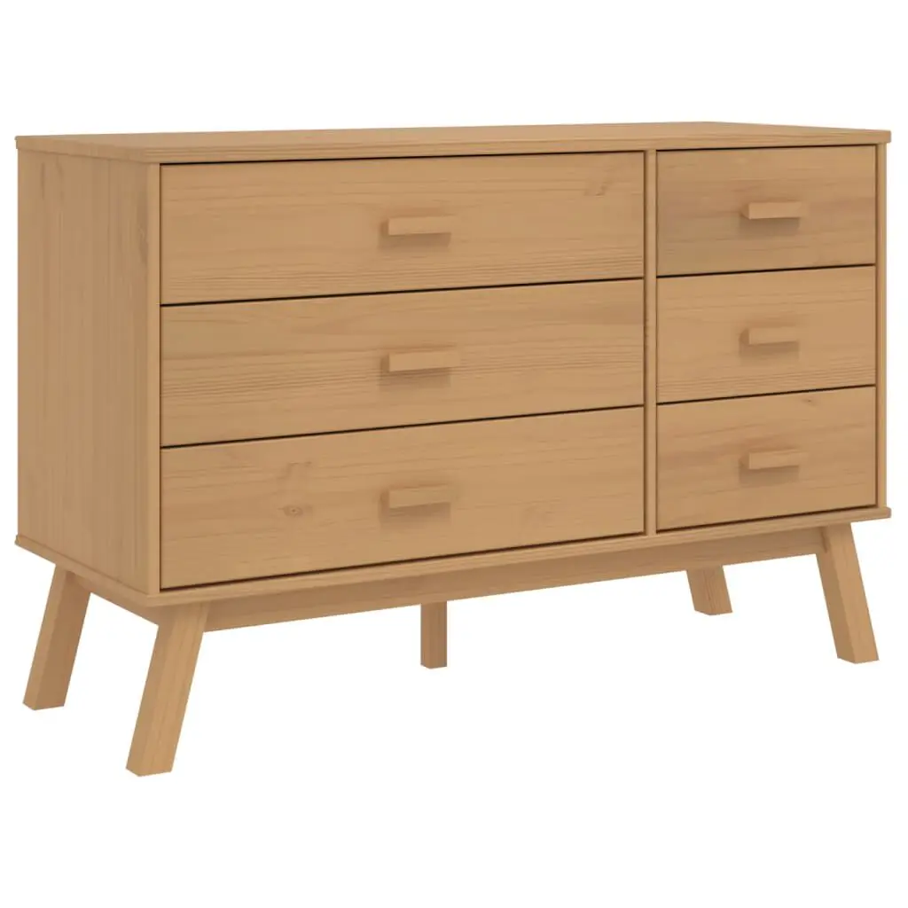 OLDEN Brown Solid Wood Pine Drawer Cabinet Bedroom or Living Room