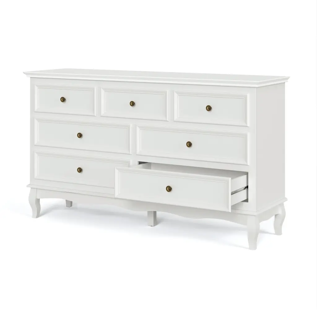 7 Drawer Dresser Bedroom Modern Solid Wood Large Storage Cabinet Mirror tradeber