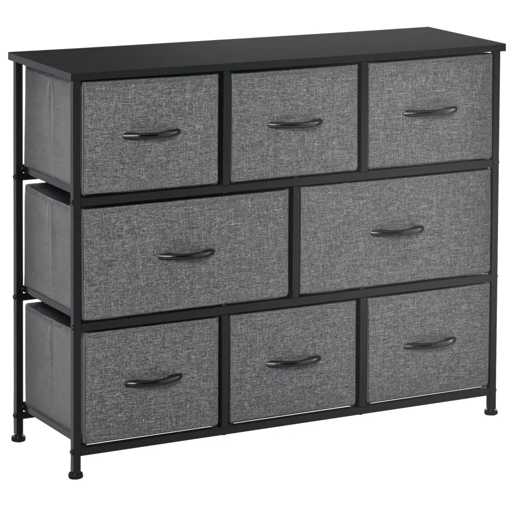 Homcom 8 Drawer Dresser 3 Tier Material Chest Drawers Storage Tower aosom business