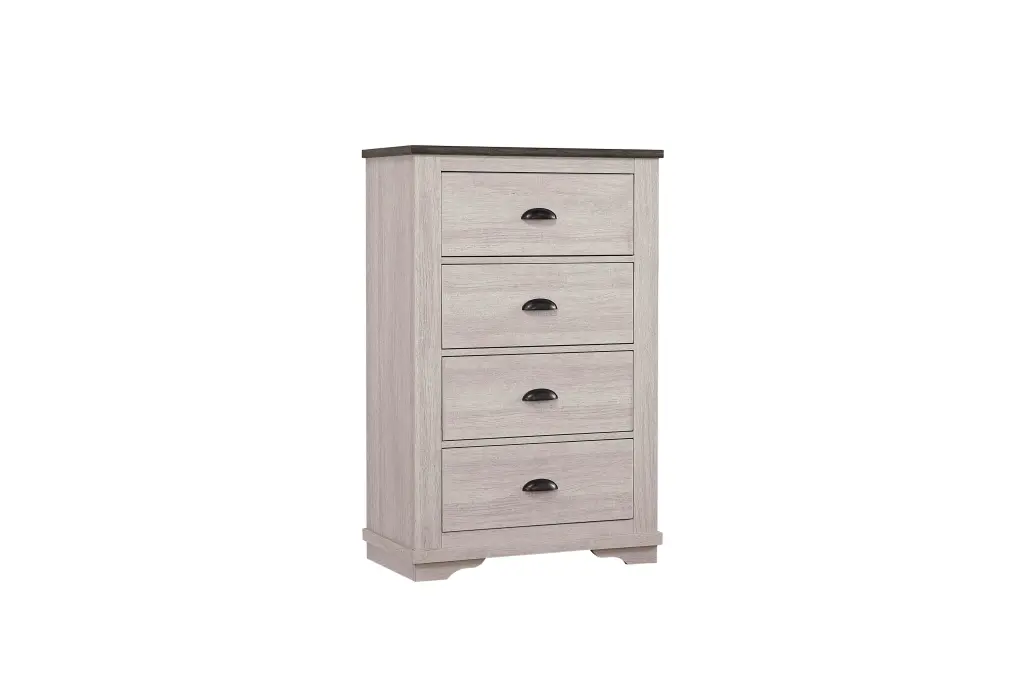 Coralee Chest Light Gray Wood Finish crown mark inc