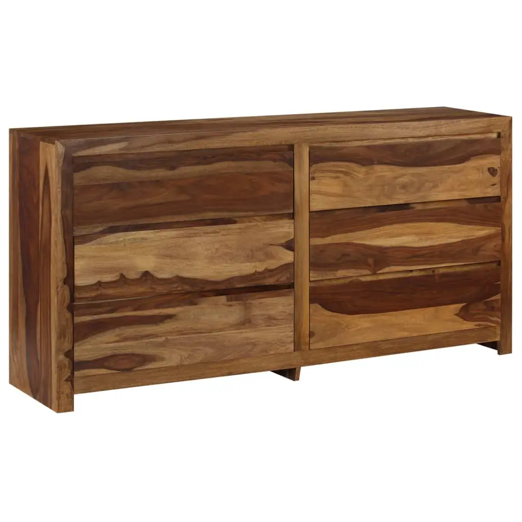 Drawer Cabinet 63 Inches Solid Sheesham Wood Storage Dresser Chest