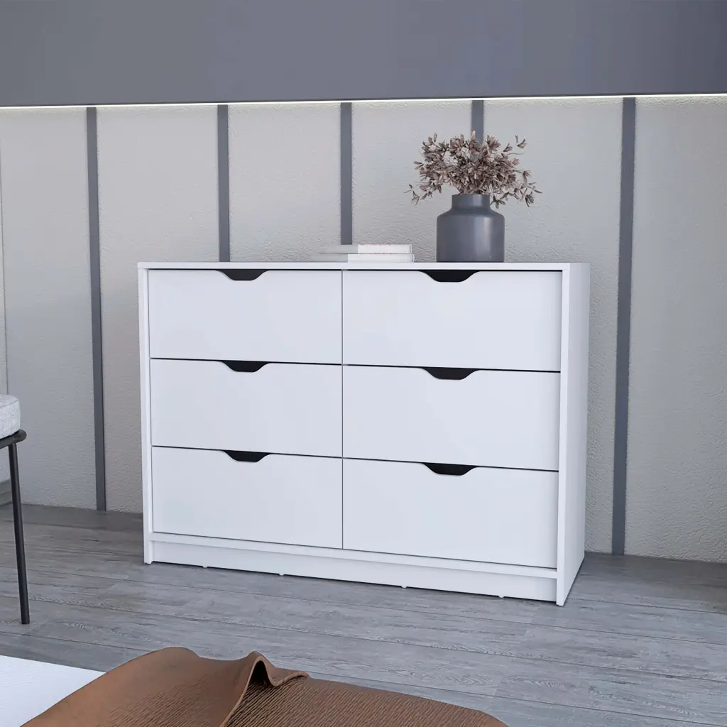 White 4 Drawer Wood Dresser Bedroom Storage furniture max