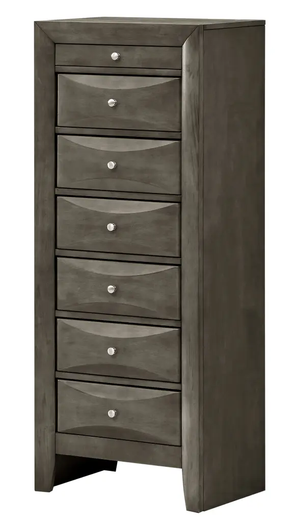 Marilla G1505 LC 7 Drawer Lingerie Chest Gray Particle Board glory furniture