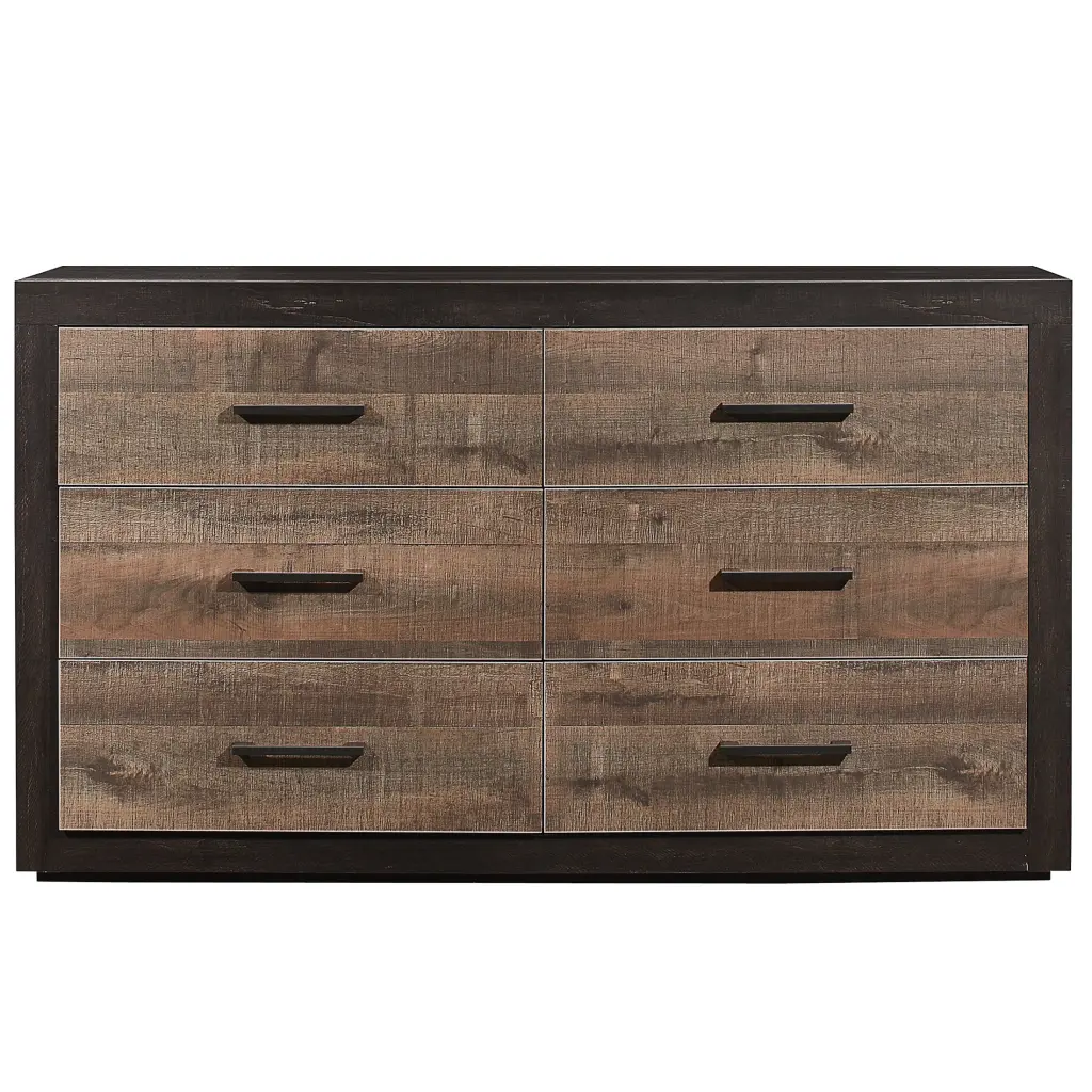 Contemporary Style Bedroom 1Pc Dresser 6 Drawers Two Tone Finish kanepe