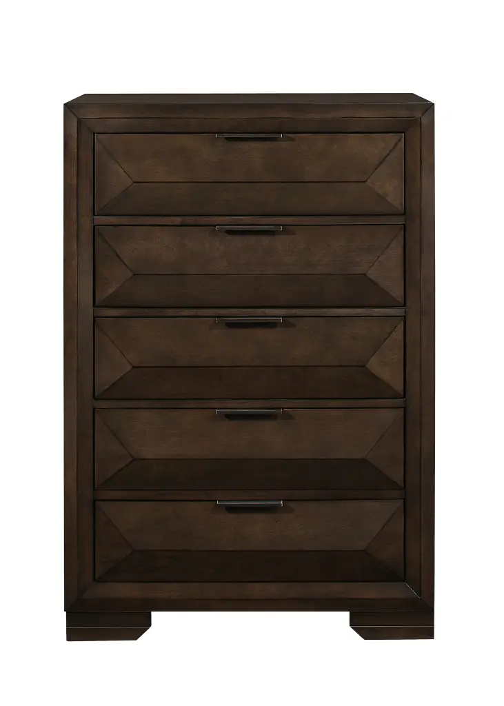 Contemporary Warm Espresso 5 Drawer Chest Bedroom Decor kanepe