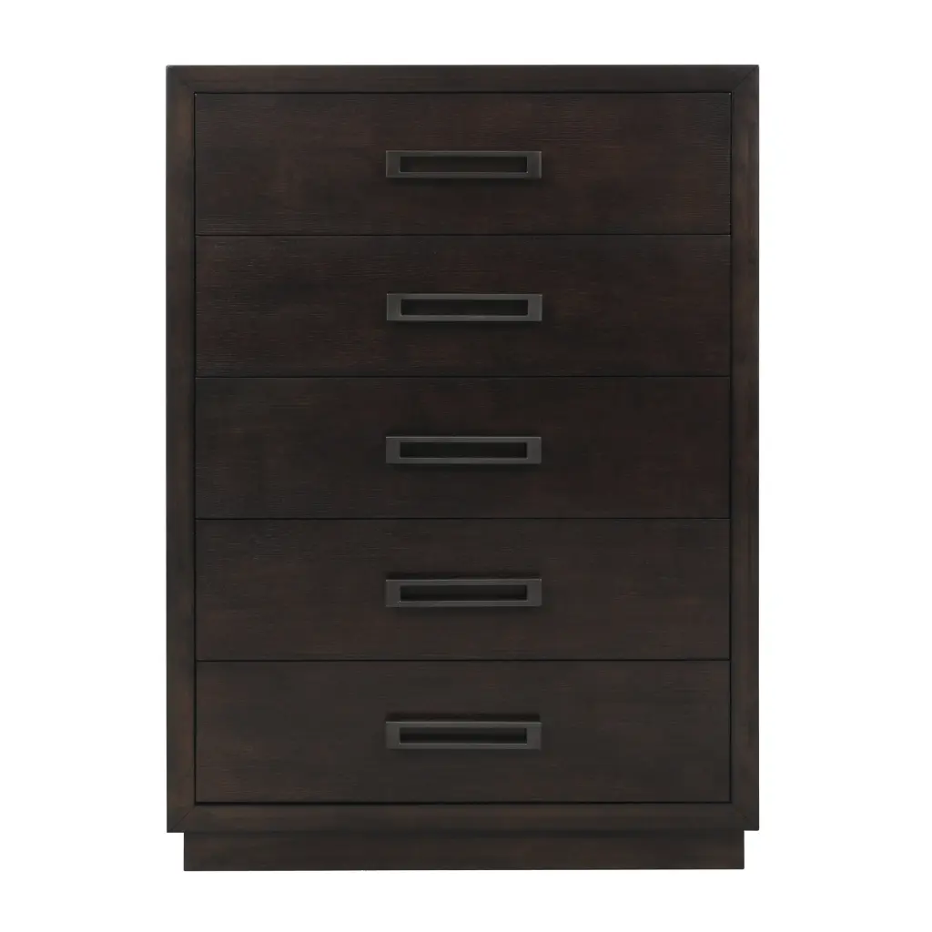 Modern 5 Drawer Chest Charcoal Finish Stylish Bedroom Furniture kanepe