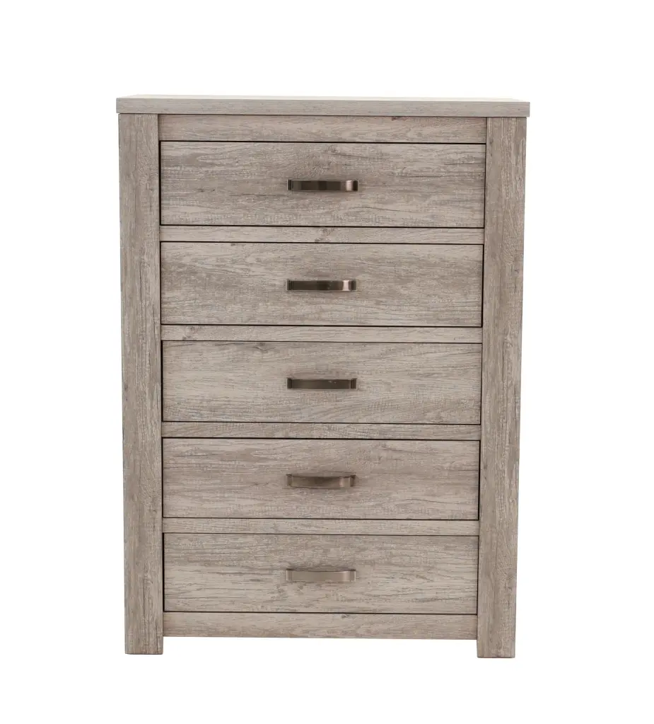 Rustic Light Grey 5-Drawer Chest Drawers Bedroom kanepe