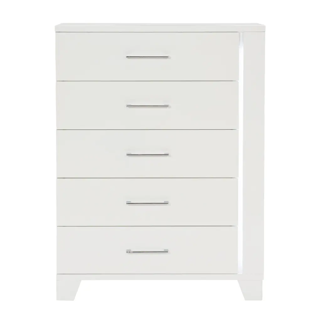White High Gloss Finish Modern Bedroom Storage Chest Drawers kanepe