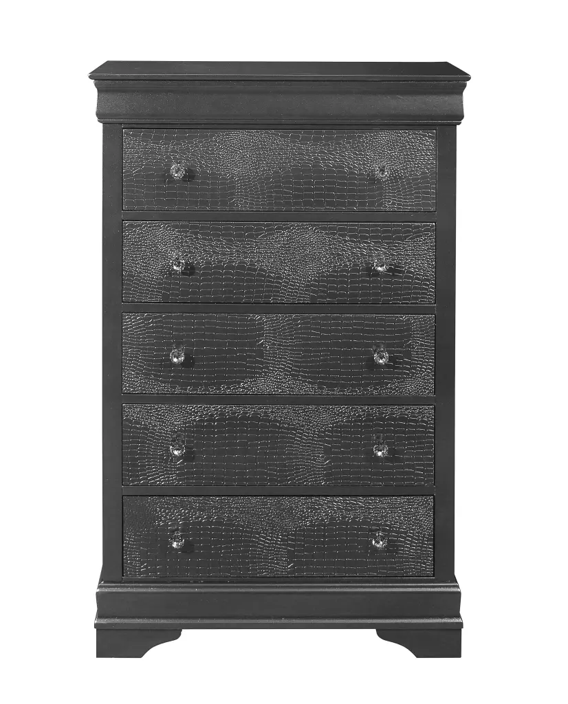 Shaker Crocodile Metallic Grey Chest Solid Wood MDF Storage Furniture luxe modern furniture
