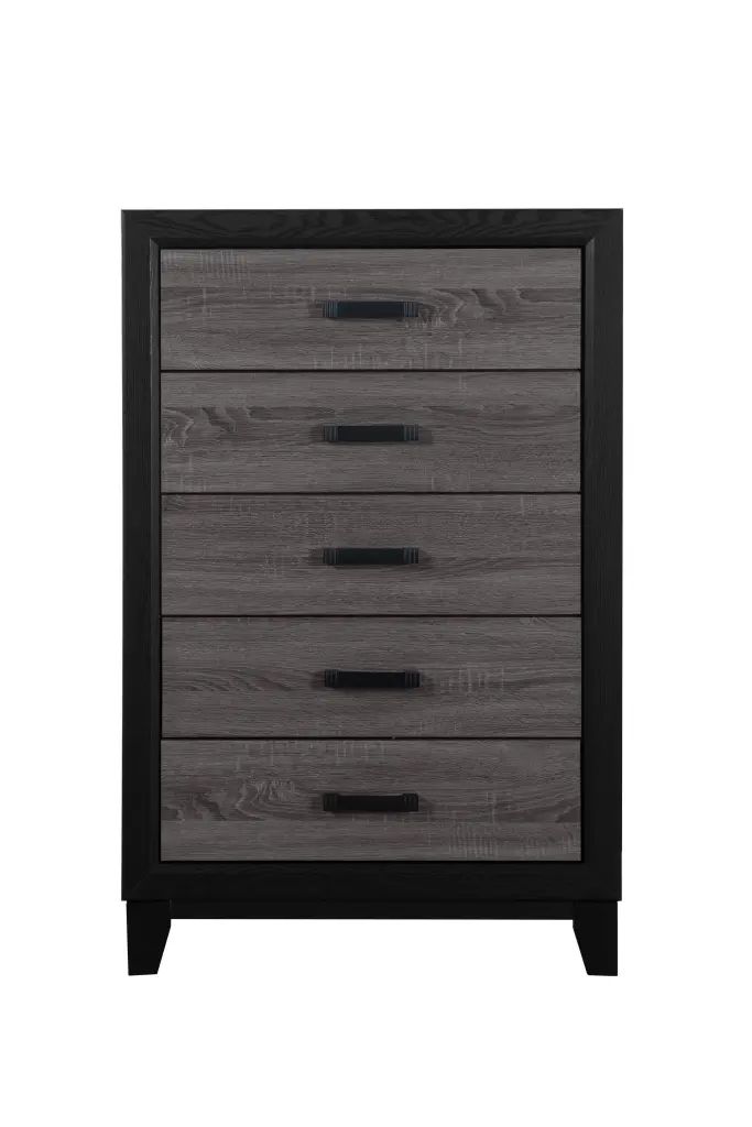 Soluto Grey and Black Chest Rubber Wood Bedroom Storage luxe modern furniture