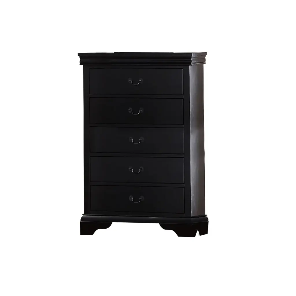 Intelligently Groomed Pine Wood Plywood Birch Veneer Chest Black Finish royal hampton