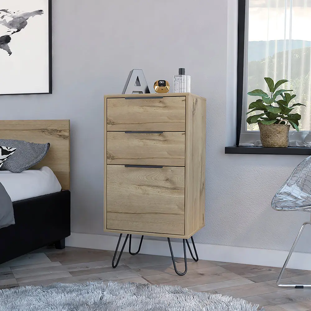 Light Gown Skyoner Hairpin Legs High-quality Top Three Drawers Light treevol furniture
