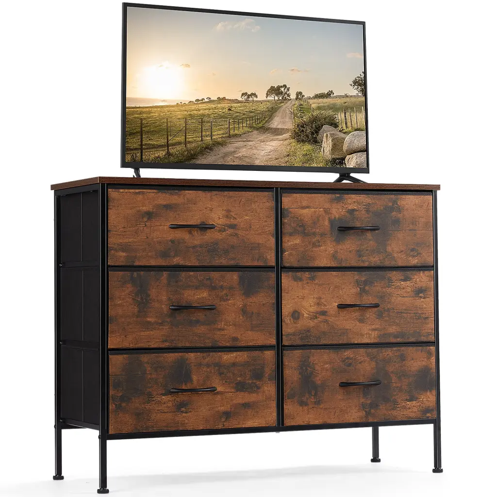 Sweetcrispy 6 Drawers Wide Storage Unit Bedroom Organization w2201