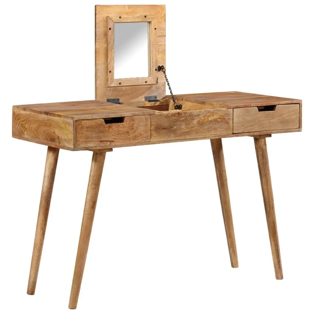 Dressing Table 44x17.7x29.9 Solid Mango Wood Vanity Desk Mirror