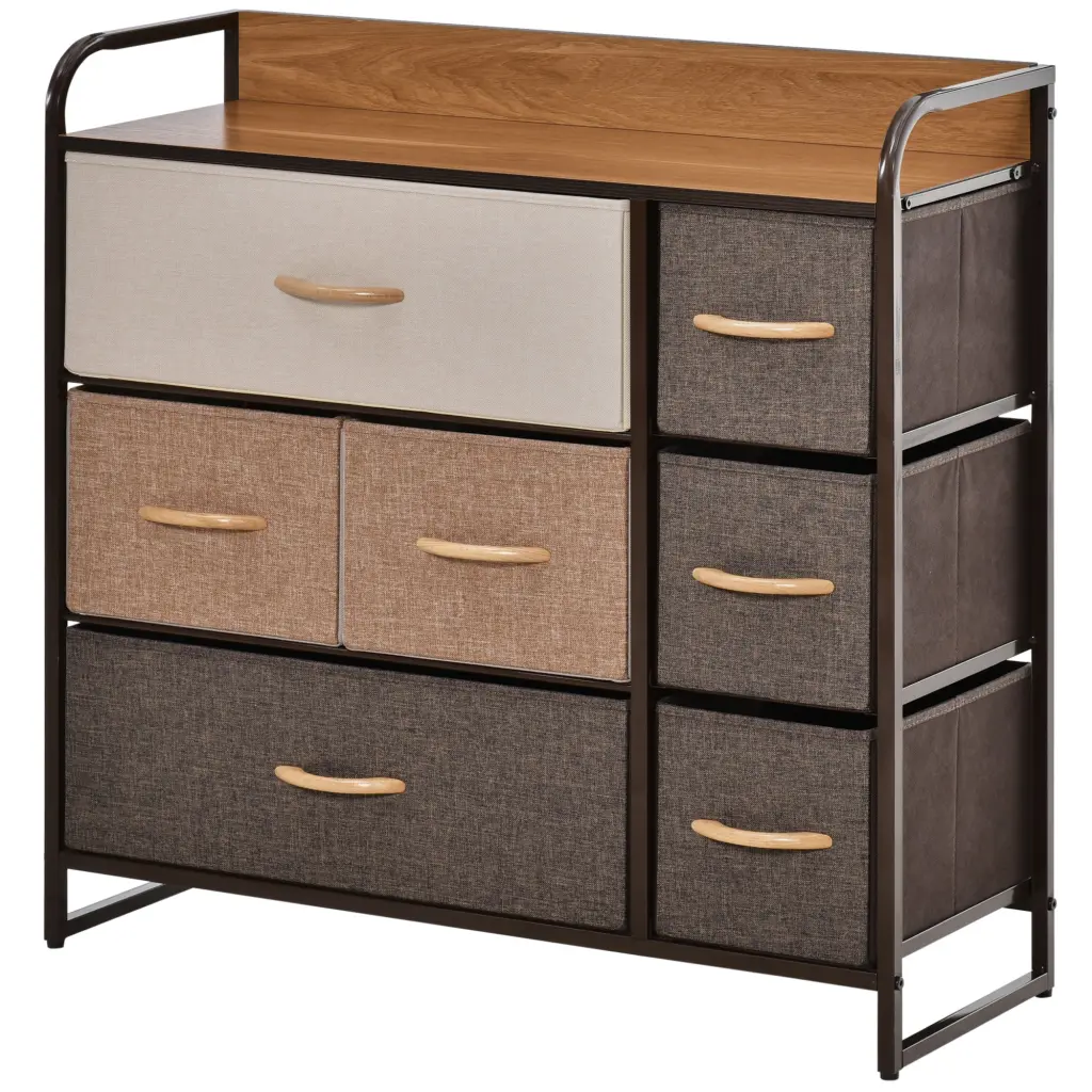 Homcom 7 Drawer Dresser Material Drawers 3 Tier Storage Organizer aosom business