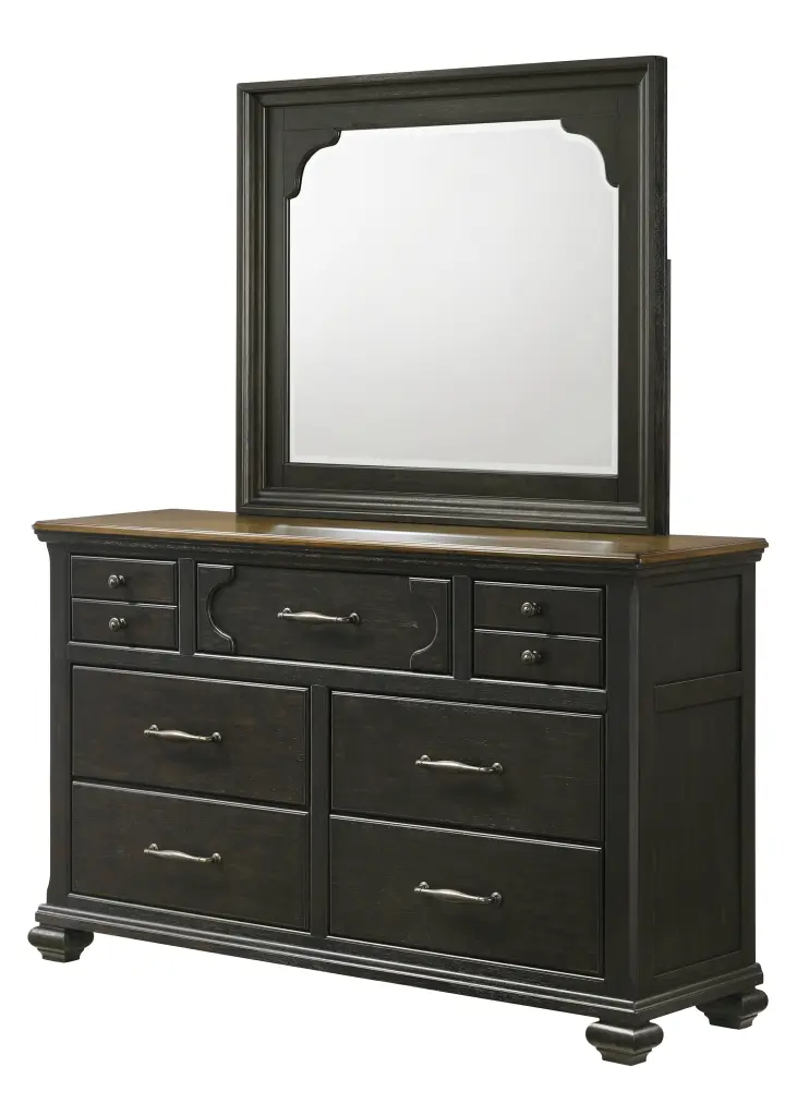 Hamilton Dresser Black Wood - Contemporary Bedroom Furniture crown mark inc