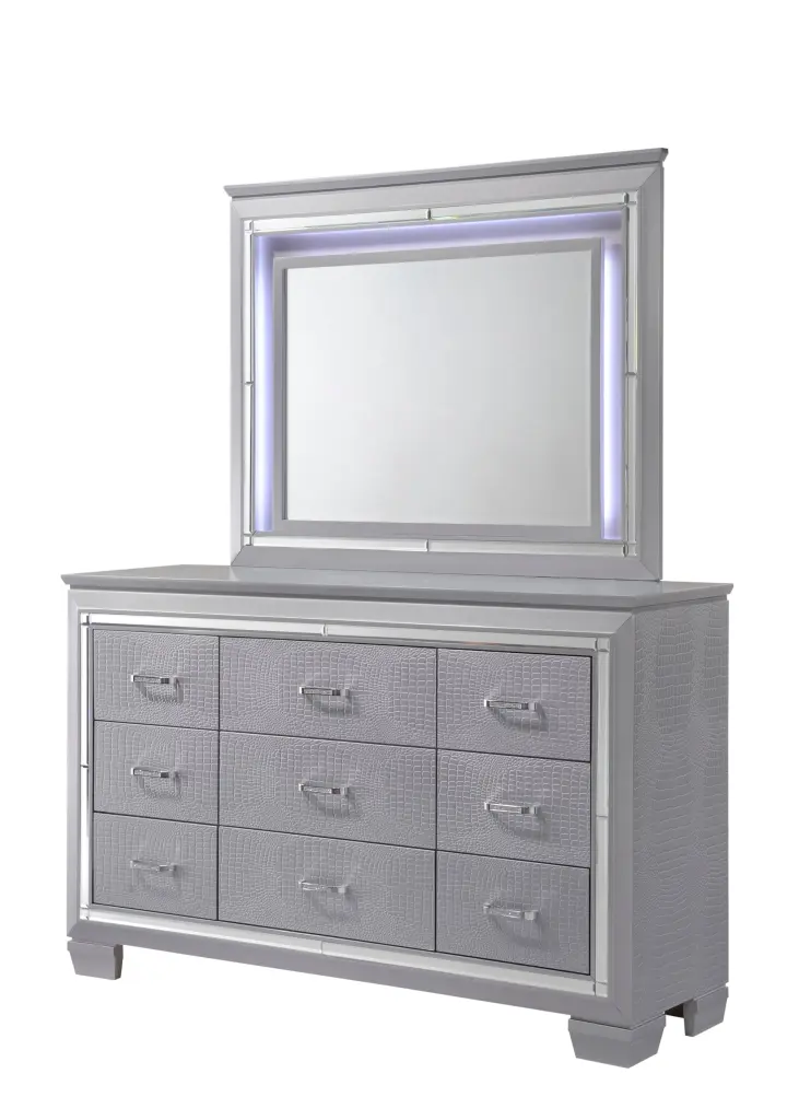 Lillian Dresser Dark Gray Wood Dresser Bedroom crown mark inc